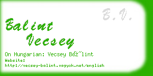 balint vecsey business card